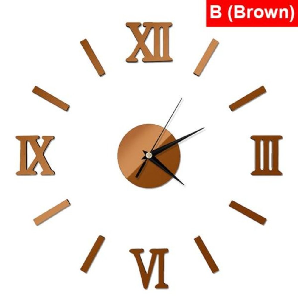 3D Mirror Roman Numbers Wall Clock - Picture 7 of 9